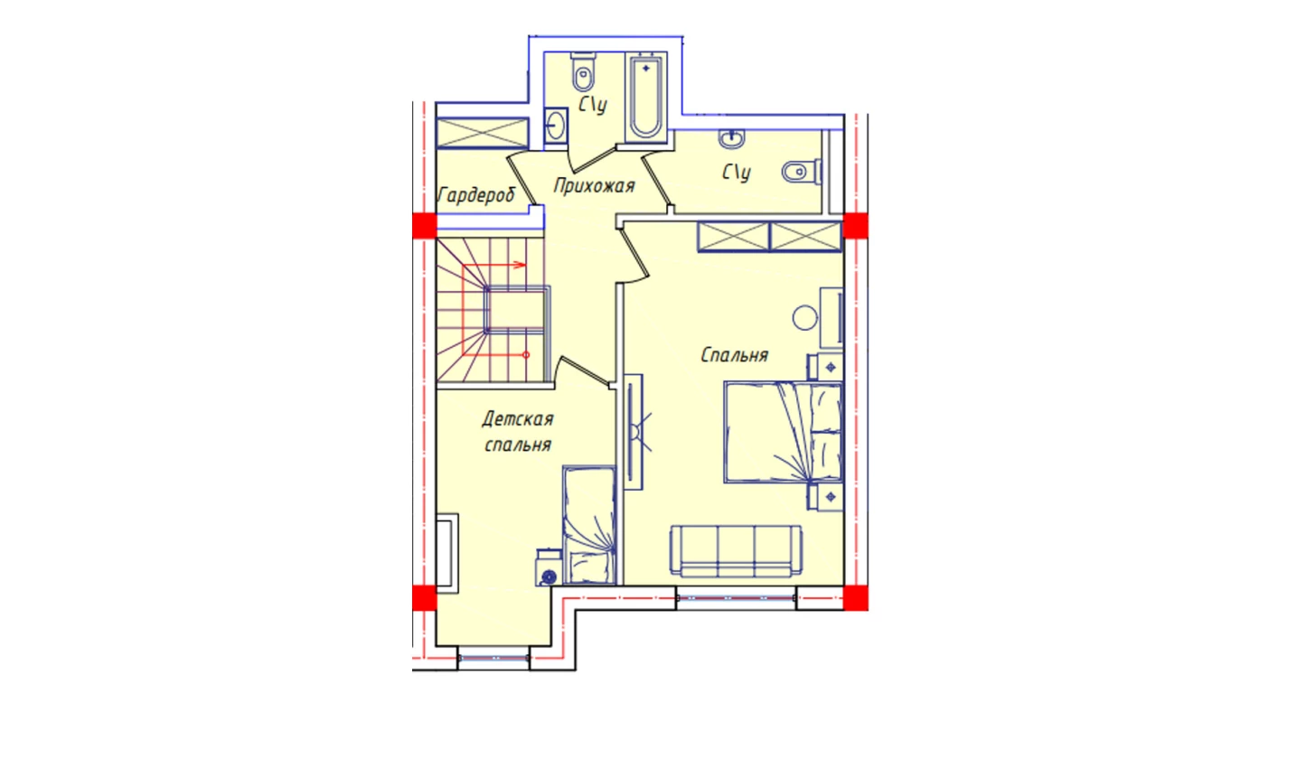 2-комнатная квартира 56.6 м²  8/8 этаж