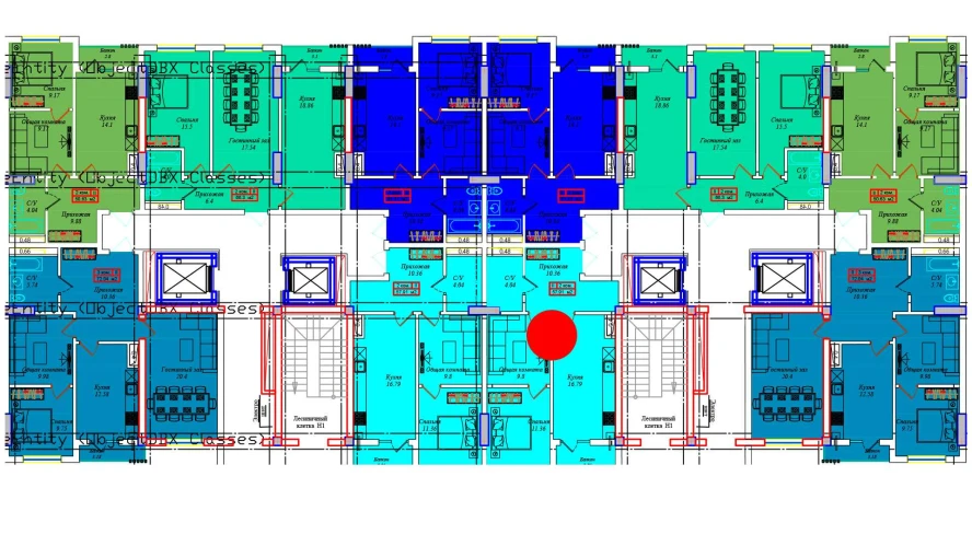 1-комнатная квартира 56.68 м²  5/5 этаж