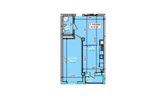 2-комн. квартира 53.28 м²  2/2 этаж