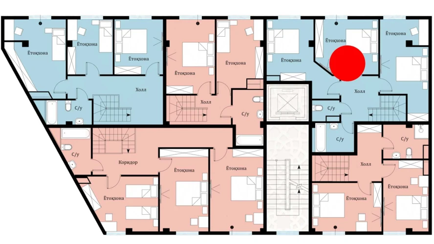 5-комнатная квартира 53.76 м²  7/7 этаж