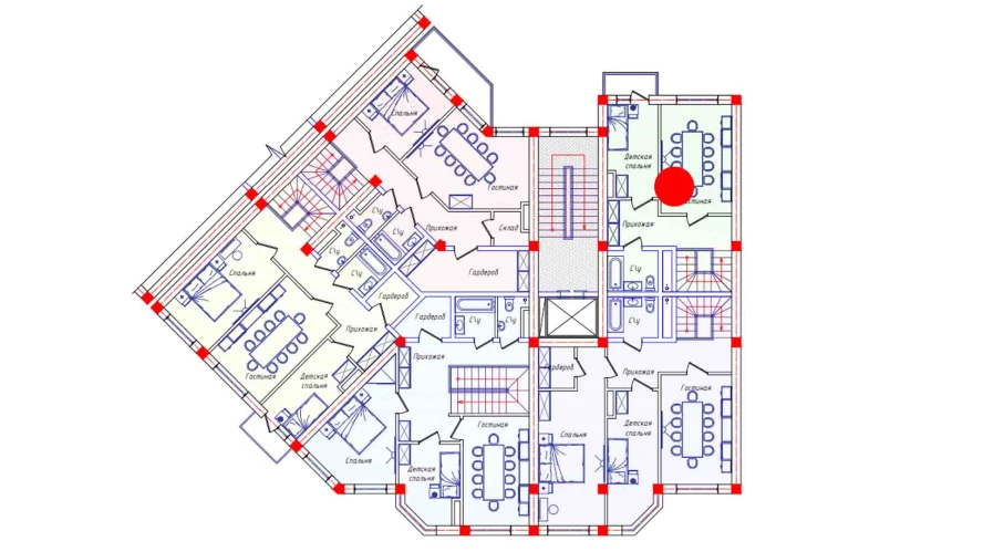 3-xonali xonadon 83.6 m²  7/7 qavat