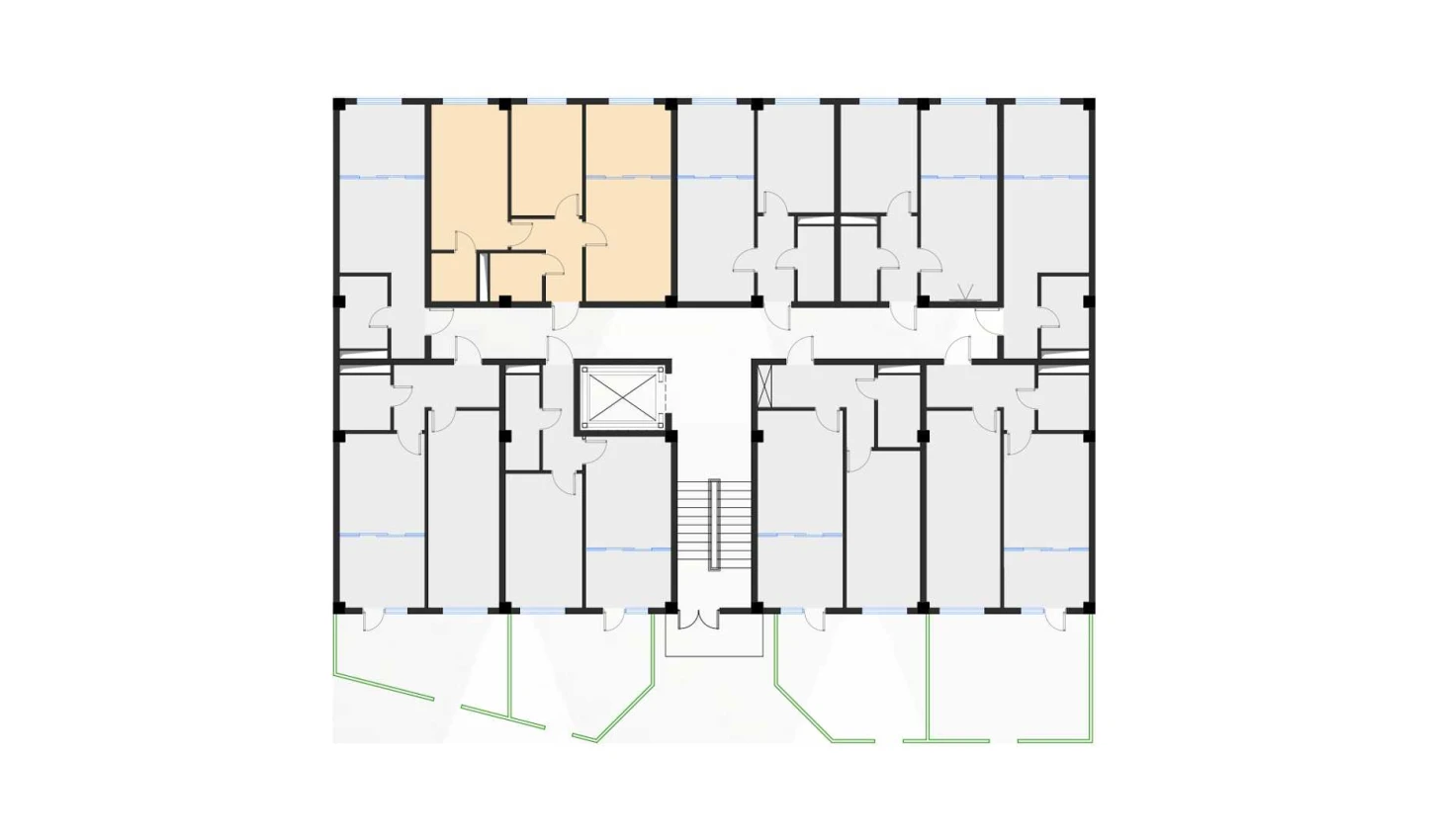 3-xonali xonadon 55.55 m²  1/7 qavat | Bochka Resort Turar-joy majmuasi