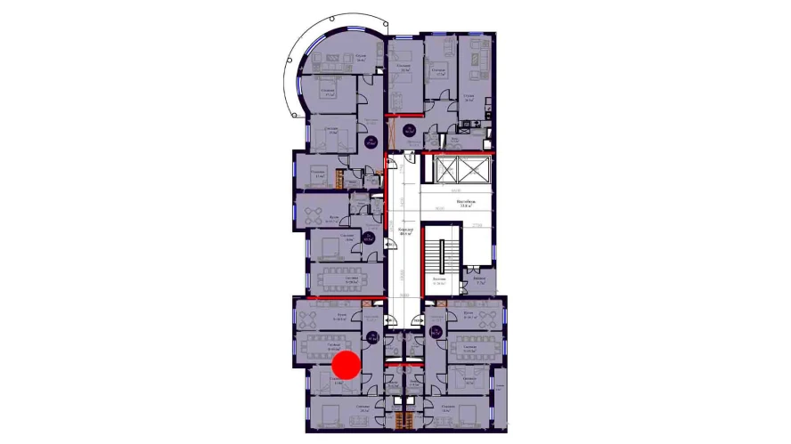 3-комнатная квартира 97.1 м²  8/8 этаж