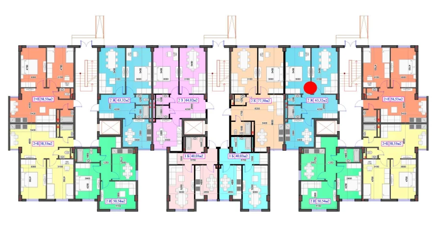 2-xonali xonadon 124.39 m²  1/7 qavat | O'ZBEGIM Turar-joy majmuasi