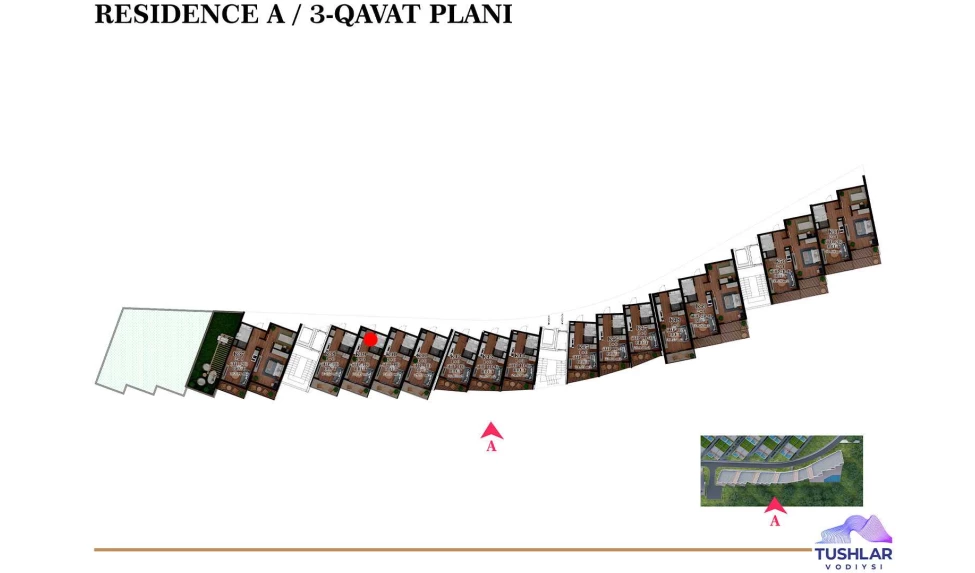 1-xonali xonadon 23.392 m²  3/3 qavat