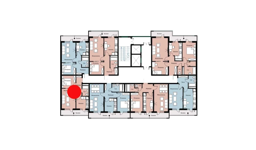 2-xonali xonadon 39.1 m²  2/16 qavat | SOKIN DIYOR Turar-joy majmuasi