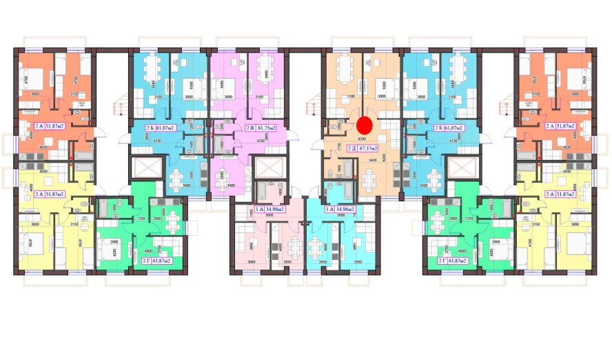 2-комнатная квартира 67.37 м²  0/0 этаж