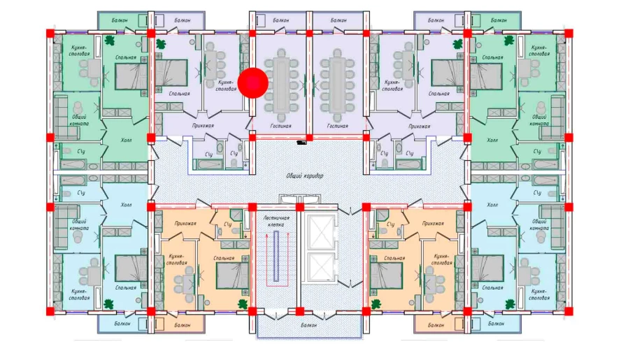 2-xonali xonadon 72.28 m²  3/12 qavat | SERGELI CITY Turar-joy majmuasi