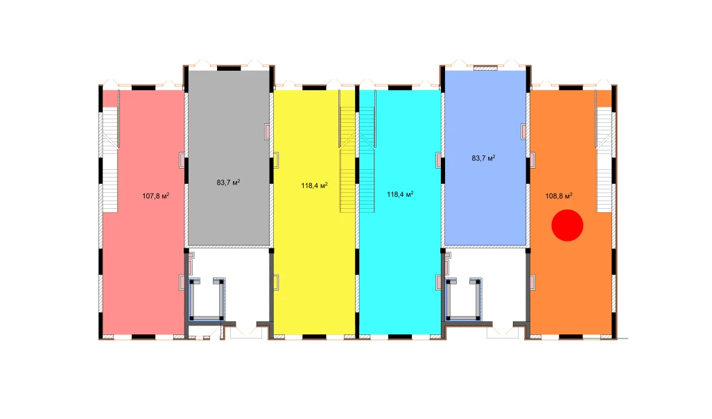 1-комнатная квартира 108.8 м²  1/1 этаж