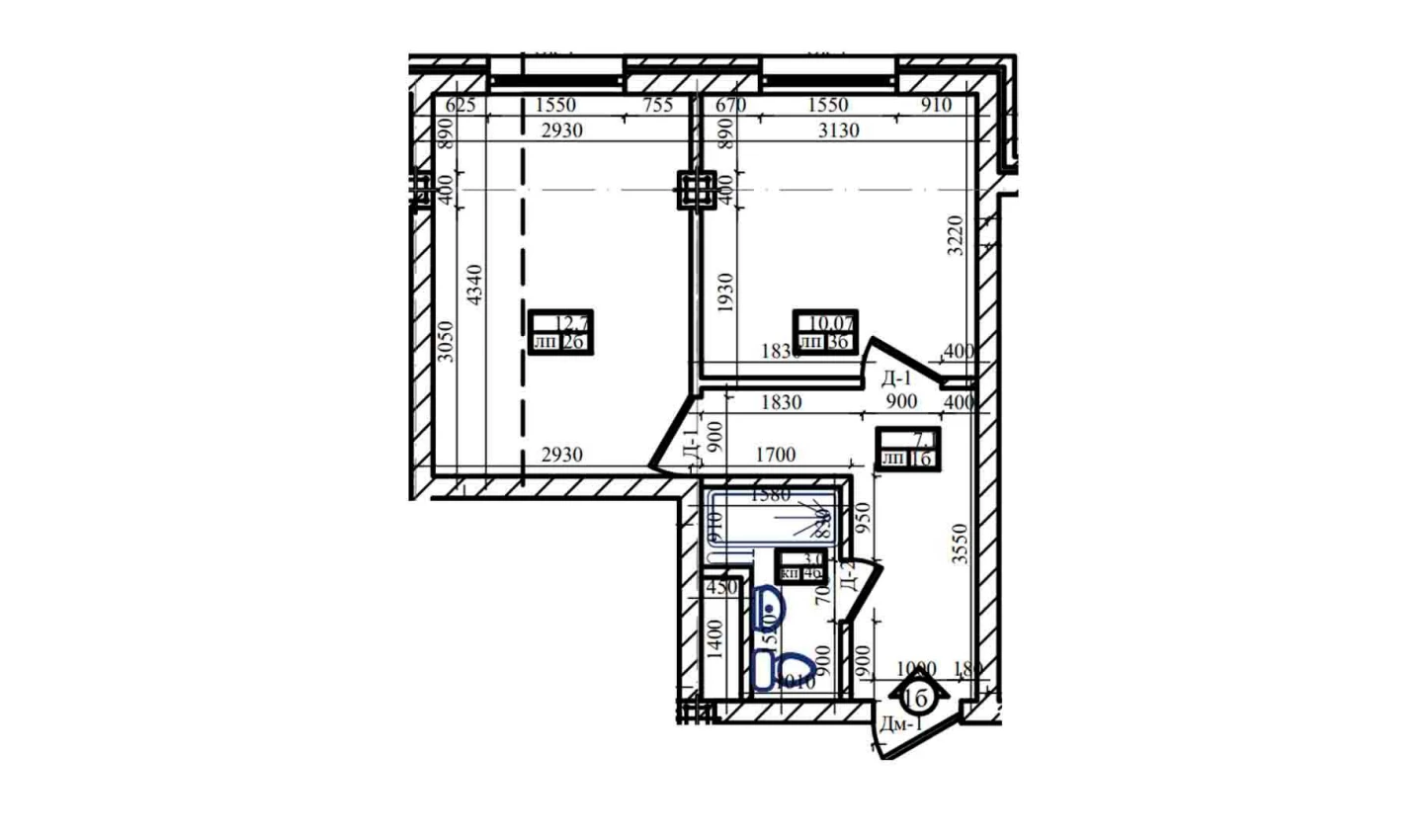 1-комнатная квартира 33.3 м²  8/8 этаж