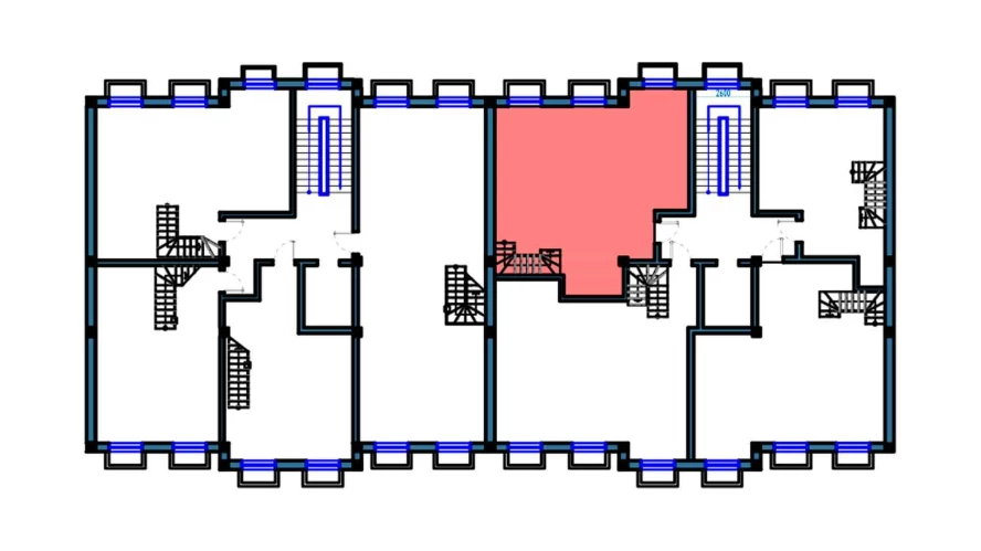 2-комнатная квартира 69 м²  1/1 этаж