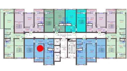 2-xonali xonadon 57.8 m²  15/16 qavat | TRINITY Turar-joy majmuasi