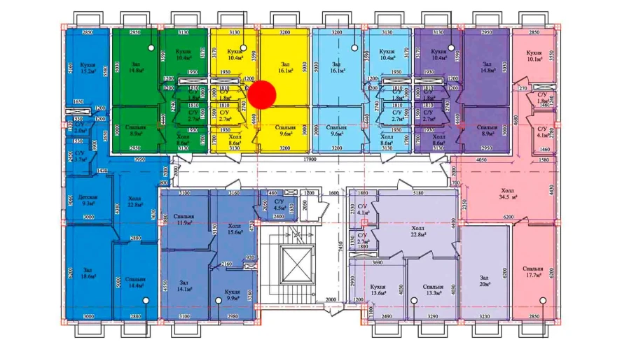 2-комнатная квартира 51.5 м²  1/1 этаж