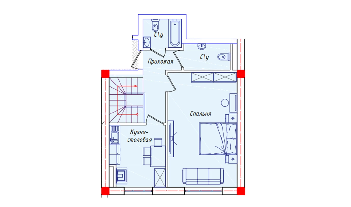 3-комнатная квартира 116.8 м²  1/1 этаж