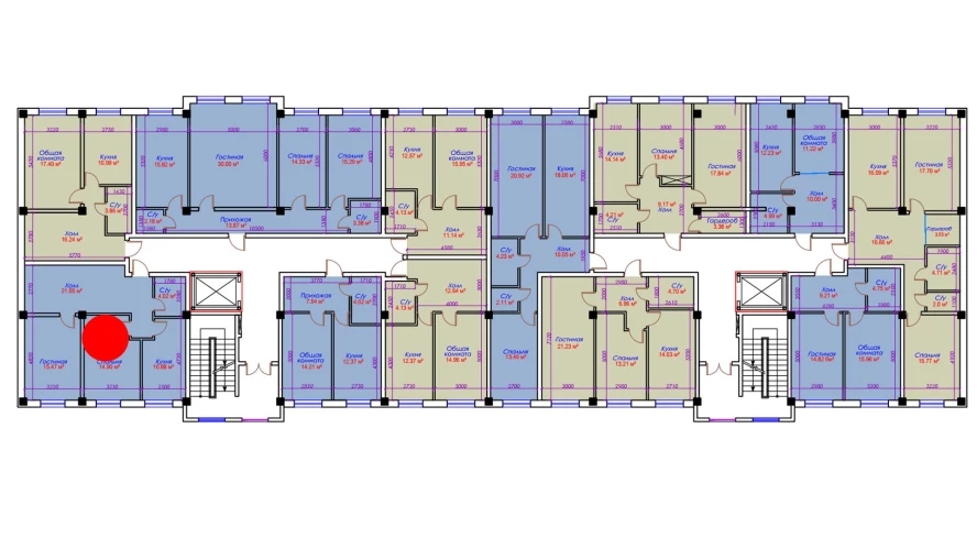 2-xonali xonadon 66.32 m²  10/10 qavat