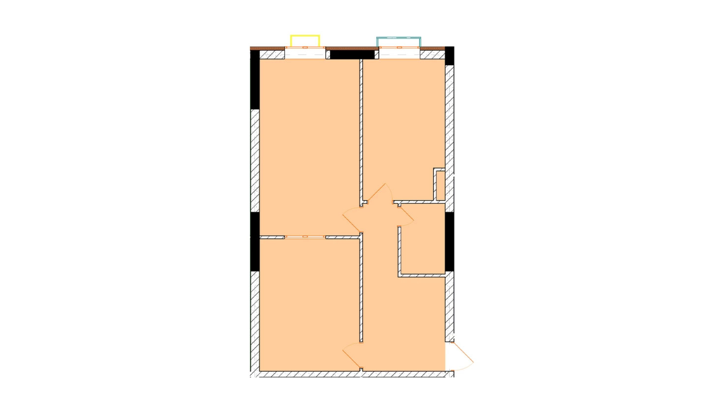 2-xonali xonadon 66.3 m²  11/11 qavat