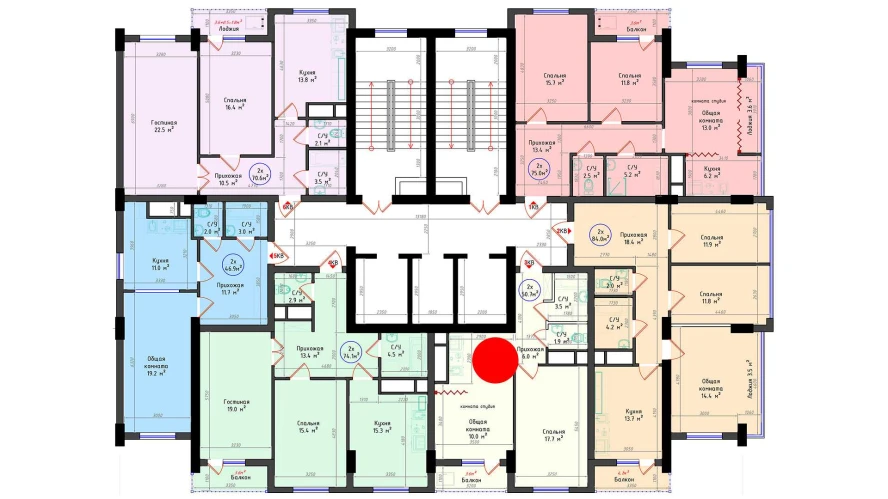 2-комнатная квартира 50.7 м²  2/2 этаж