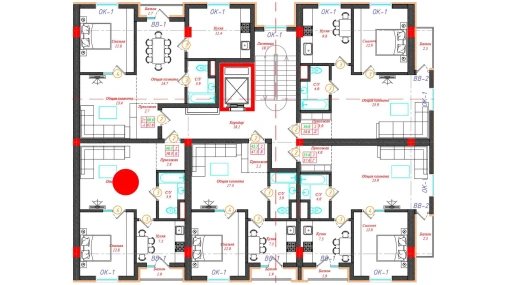 2-xonali xonadon 50.3 m²  3/5 qavat | CHINARA PARK Turar-joy majmuasi