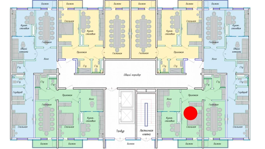 3-комнатная квартира 72.85 м²  6/6 этаж