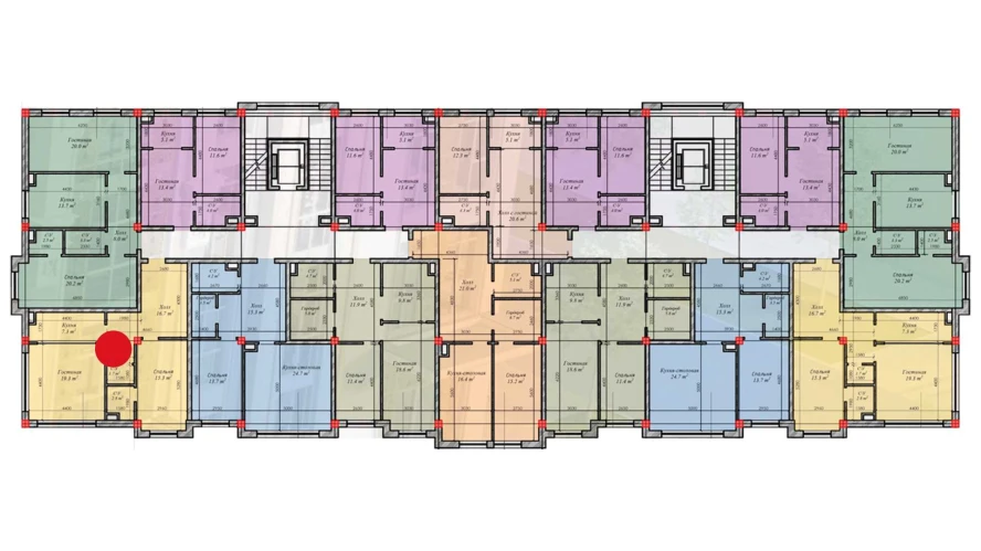 2-комнатная квартира 63.1 м²  2/2 этаж