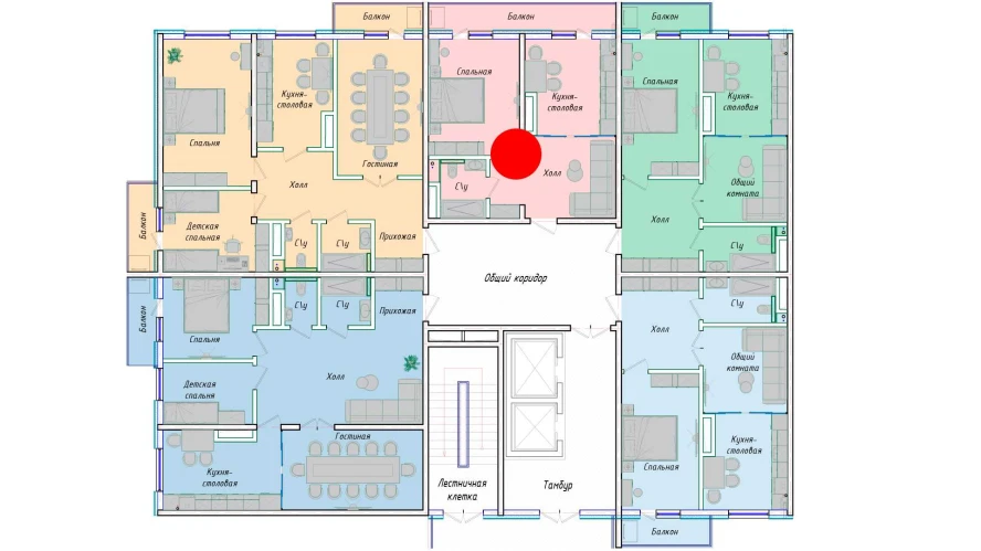 1-комнатная квартира 52.38 м²  6/6 этаж