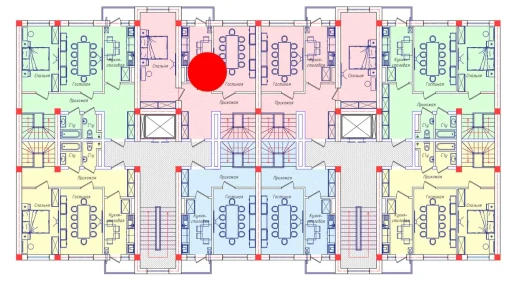 1-комнатная квартира 44.2 м²  4/4 этаж