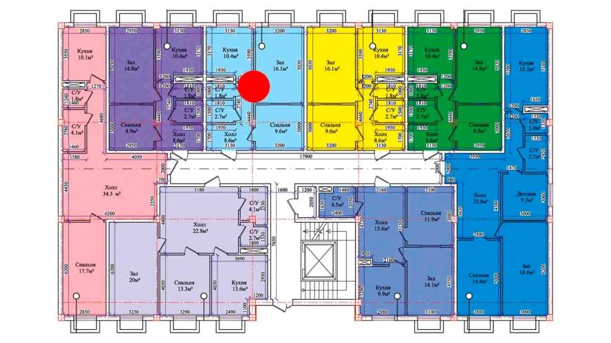 2-комнатная квартира 51.5 м²  1/1 этаж