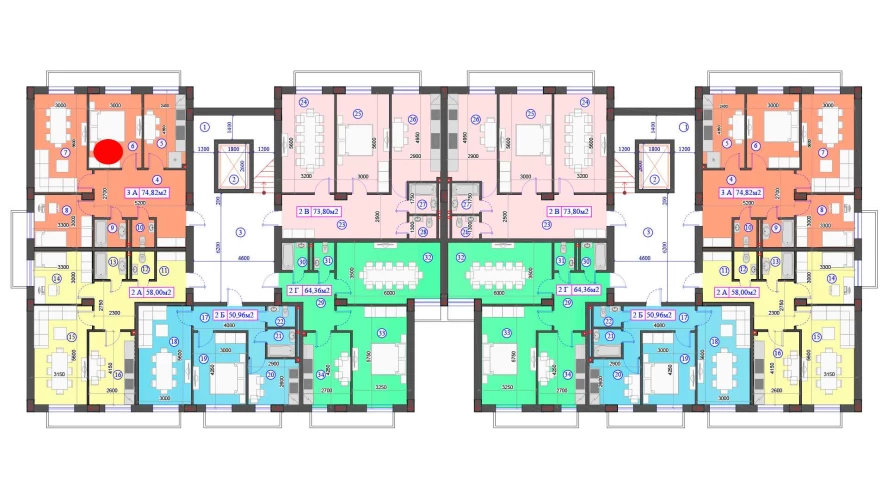 3-комнатная квартира 74.82 м²  0/0 этаж