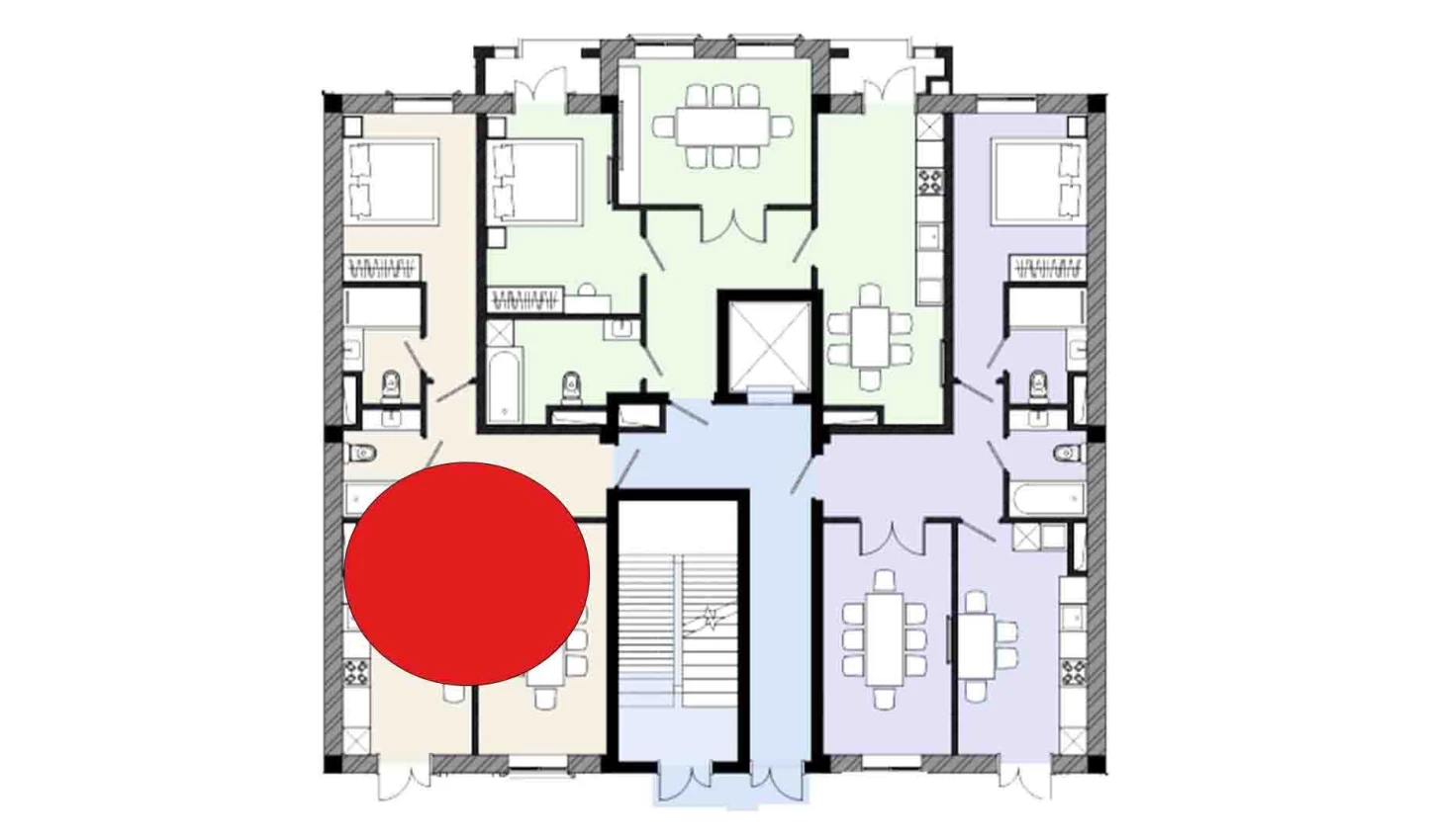 4-комнатная квартира 115 м²  4/4 этаж