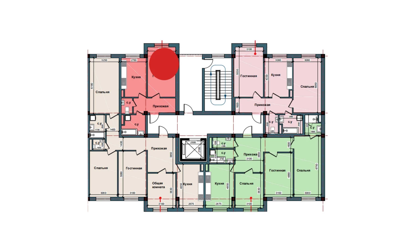 1-комнатная квартира 46.5 м²  2/2 этаж