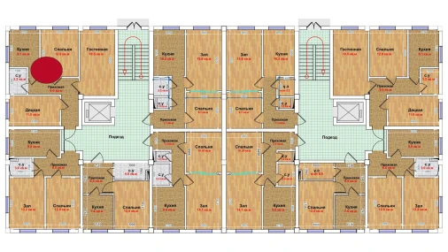 3-xonali xonadon 90.6 m²  1/6 qavat | MBG Turar-joy majmuasi