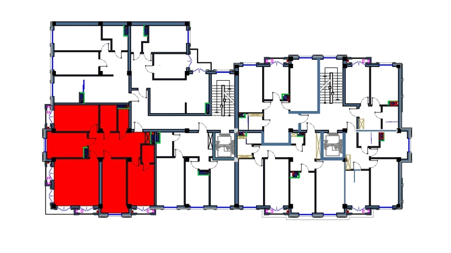 4-комнатная квартира 129 м²  2/2 этаж