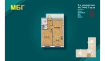 2-комн. квартира 81.4 м²  1/9 этаж | Жилой комплекс MBG