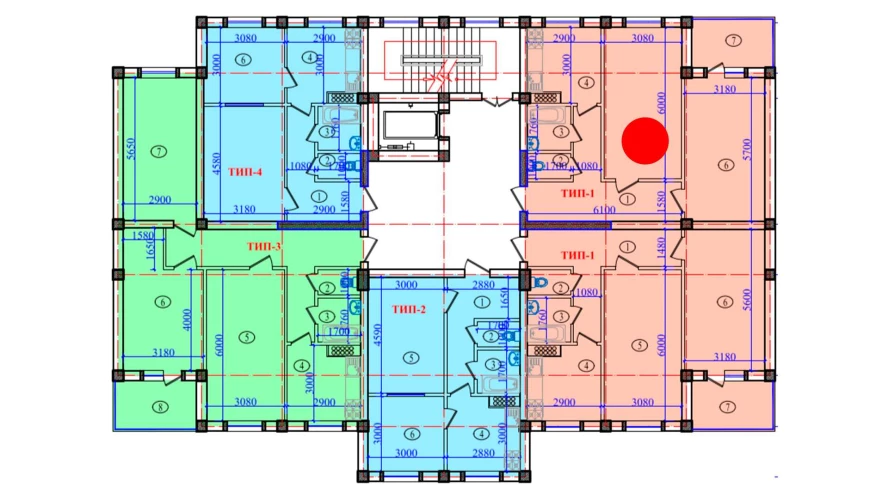 2-xonali xonadon 77.6 m²  9/9 qavat