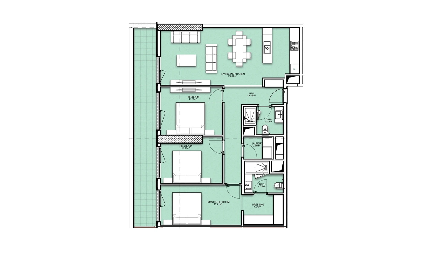 4-xonali xonadon 112.73 m²  17/17 qavat