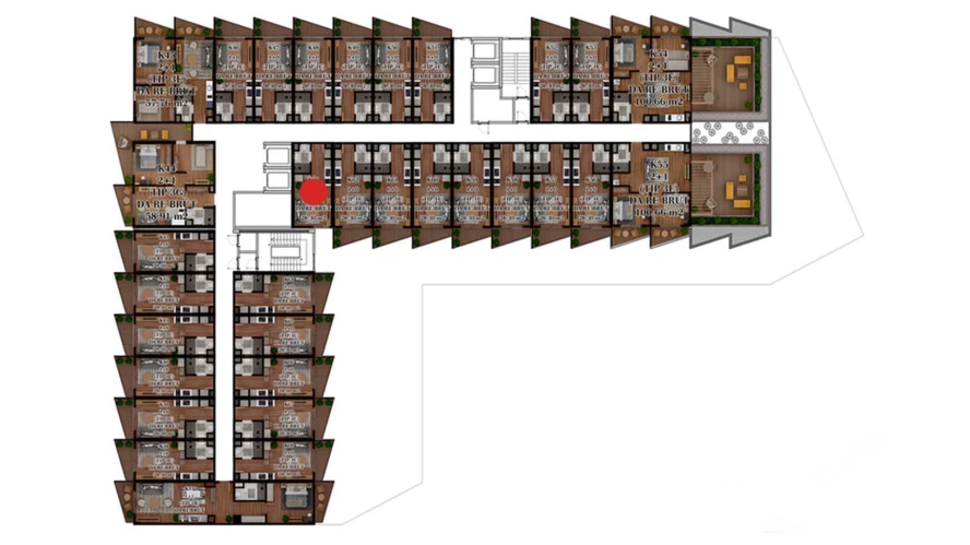 1-комнатная квартира 23.35 м²  2/2 этаж