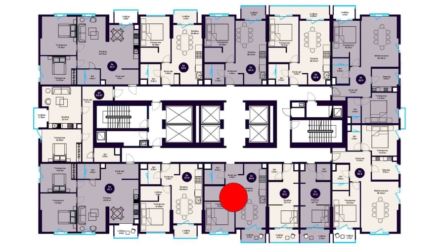 2-xonali xonadon 60 m²  11/11 qavat