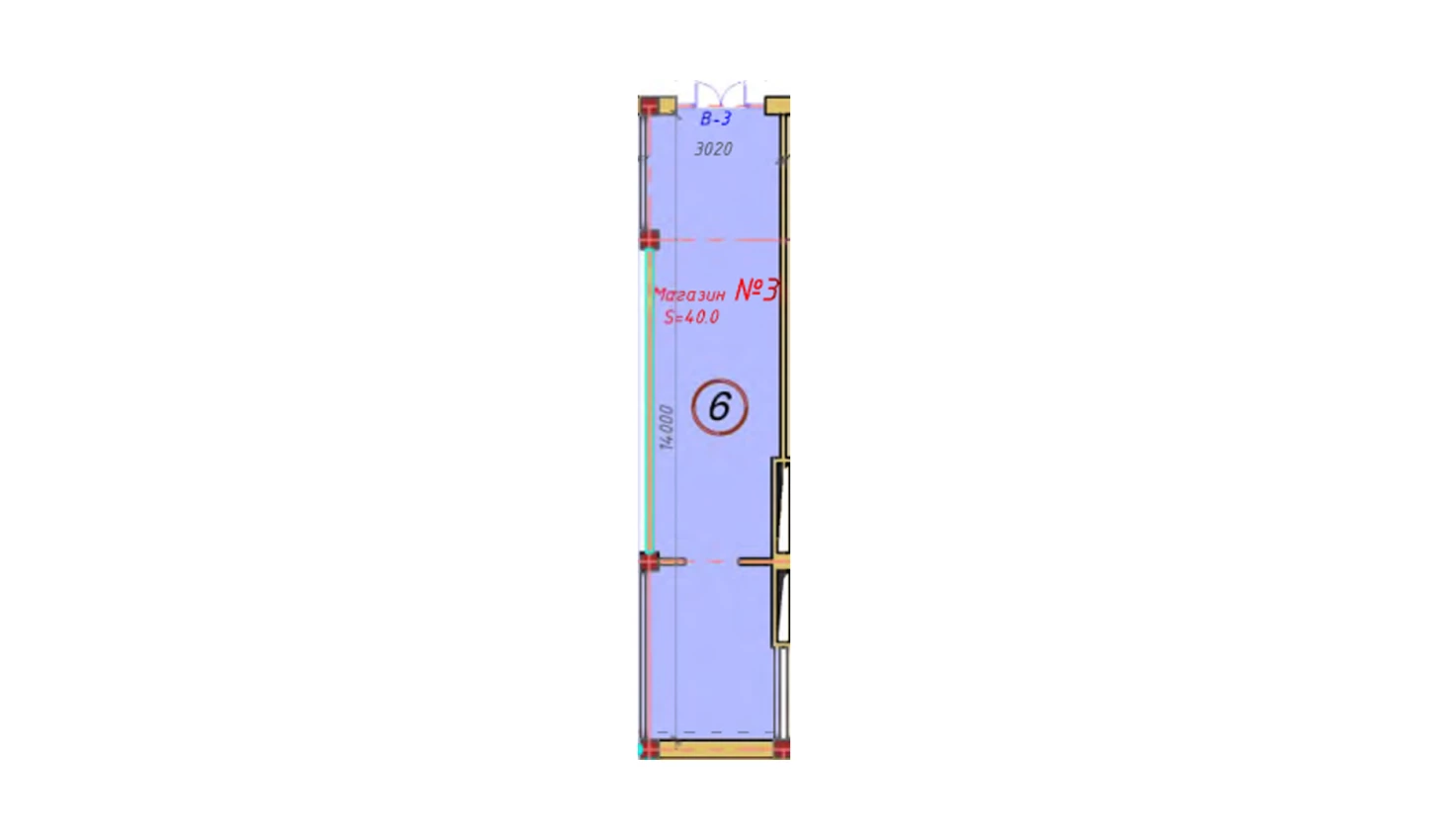 1-xonali xonadon 40 m²  1/1 qavat