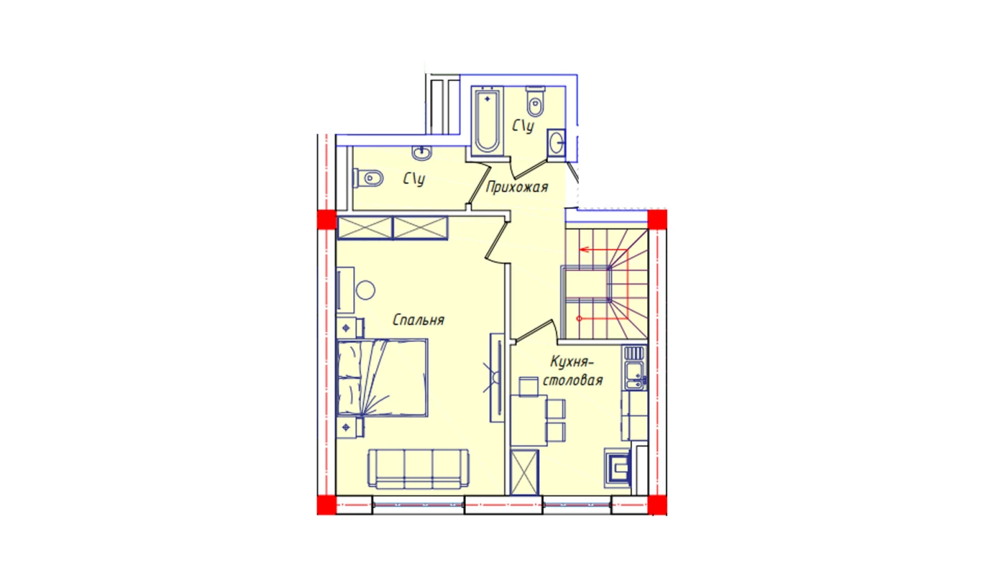 3-комнатная квартира 116.8 м²  1/1 этаж