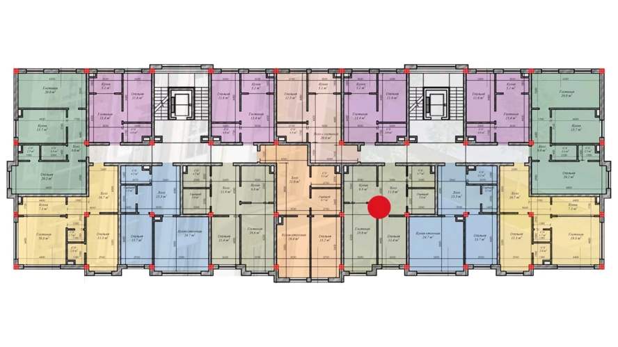 2-комнатная квартира 62.2 м²  3/3 этаж