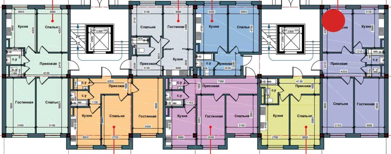 3-комнатная квартира 79.4 м²  1/1 этаж