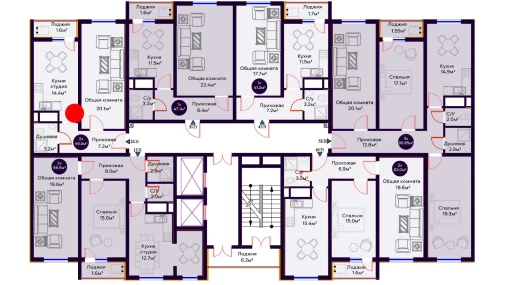 2-комнатная квартира 46.5 м²  6/16 этаж | Жилой комплекс Crystal Avenue