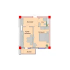 1-xonali xonadon 40.69 m²  10/12 qavat | SERGELI CITY Turar-joy majmuasi