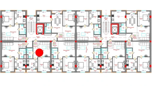 2-xonali xonadon 47.5 m²  11/12 qavat | CHINARA PARK Turar-joy majmuasi