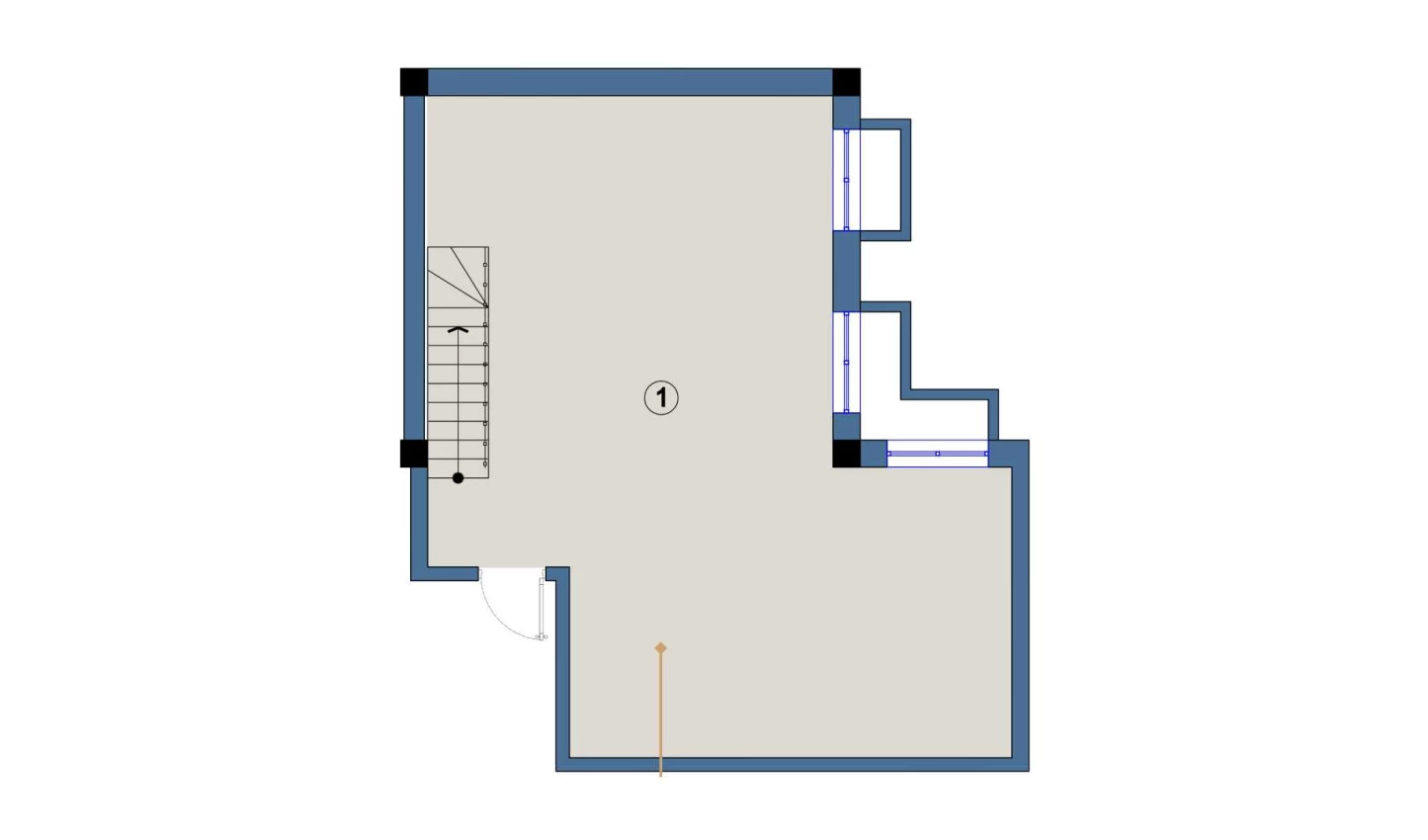 3-xonali xonadon 65 m²  1/1 qavat