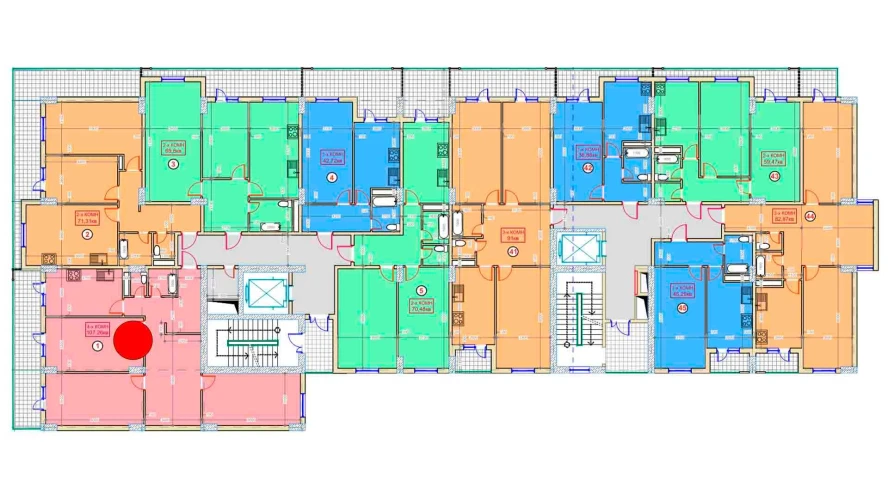 4-комнатная квартира 107.26 м²  2/2 этаж