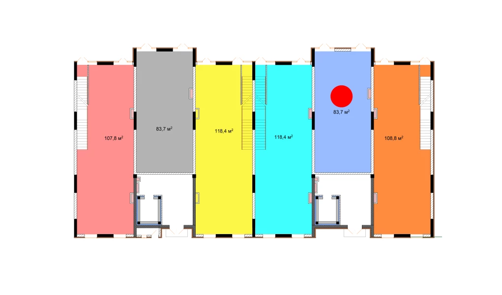 1-xonali xonadon 83.7 m²  1/1 qavat