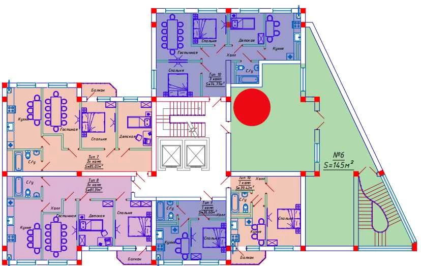 1-комнатная квартира 145 м²  2/2 этаж