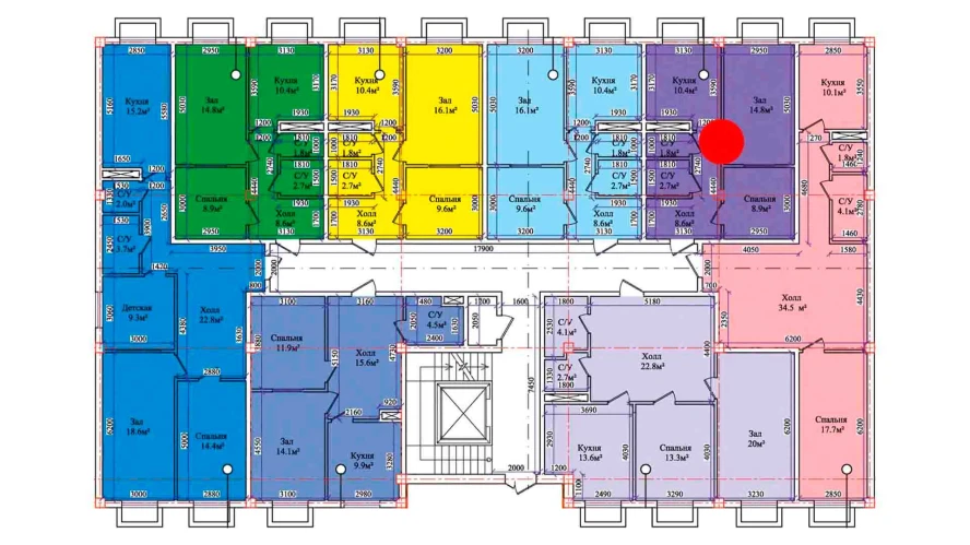 2-комнатная квартира 49.4 м²  1/1 этаж