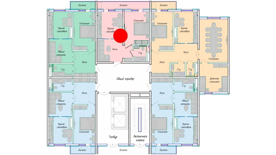 1-xonali xonadon 52.38 m²  4/4 qavat